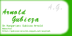 arnold gubicza business card